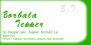 borbala tepper business card